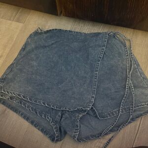 Denim Wrap Skort